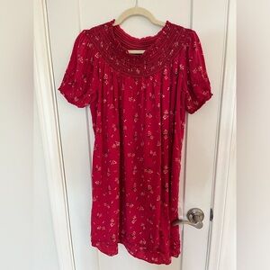 Hatch Red Floral Mini Dress